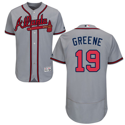 Braves #19 Shane Greene Grey Flexbase Authentic Collection Stitched MLB Jersey