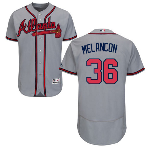 Braves #36 Mark Melancon Grey Flexbase Authentic Collection Stitched MLB Jersey