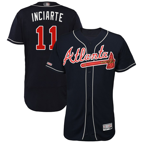 Braves #11 Ender Inciarte Navy Blue Flexbase Authentic Collection Stitched MLB Jersey
