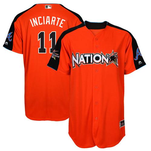 Braves #11 Ender Inciarte Orange 2017 All-Star National League Stitched MLB Jersey
