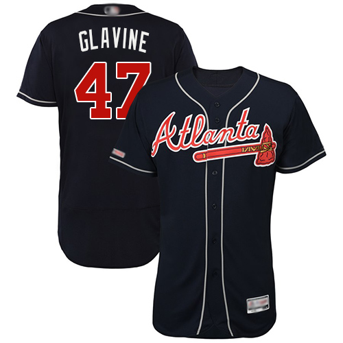 Braves #47 Tom Glavine Navy Blue Flexbase Authentic Collection Stitched MLB Jersey