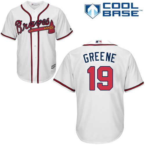 Braves #19 Shane Greene White New Cool Base Stitched MLB Jersey