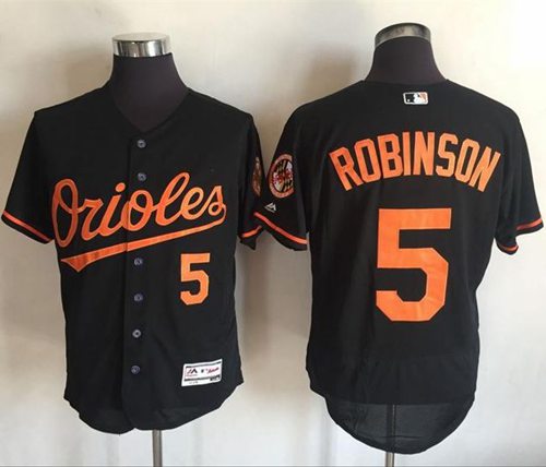 Orioles #5 Brooks Robinson Black Flexbase Authentic Collection Stitched MLB Jersey