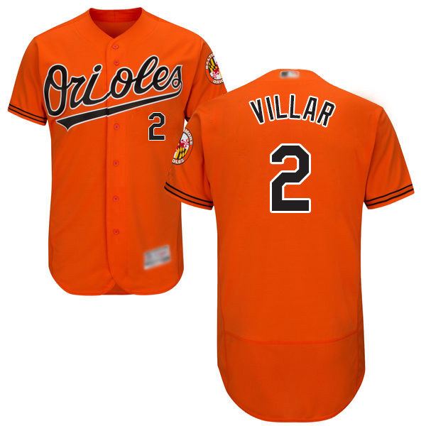 Orioles #2 Jonathan Villar Orange Flexbase Authentic Collection Stitched MLB Jersey