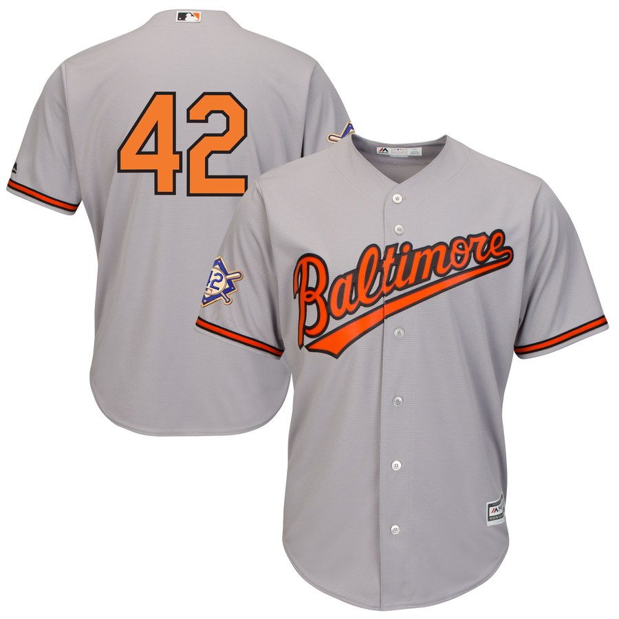 Baltimore Orioles #42 Majestic 2019 Jackie Robinson Day Official Cool Base Jersey Gray