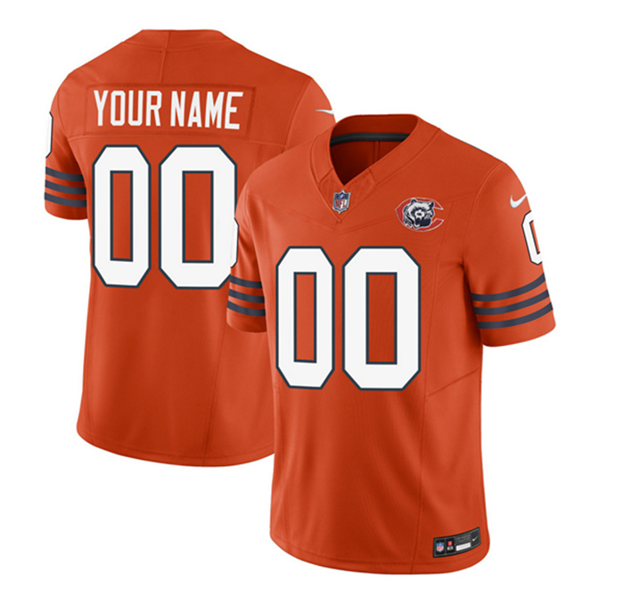 Men's Chicago Bears Active Player Custom 2023 F.U.S.E. Orange Throwback Limited Stitched Football Jersey
