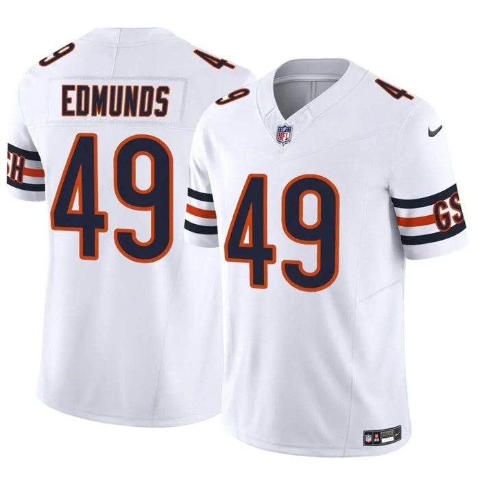 Men's Chicago Bears #49 Tremaine Edmunds White 2023 F.U.S.E. Vapor Stitched Football Jersey