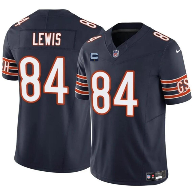 Men's Chicago Bears #84 Marcedes Lewis Navy 2024 F.U.S.E. With 1-star C Patch Vapor Untouchable Limited Stitched Football Jersey Men's Chicago Bears #84 Marcedes Lewis Navy 2024 F.U.S.E. With 1-star C Patch Vapor Untouchable Limited Stitched Football Jersey