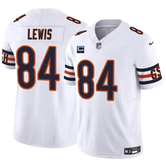 Men's Chicago Bears #84 Marcedes Lewis White 2024 F.U.S.E. With 1-star C Patch Vapor Untouchable Limited Stitched Football Jersey Men's Chicago Bears #84 Marcedes Lewis White 2024 F.U.S.E. With 1-star C Patch Vapor Untouchable Limited Stitched Football Jersey