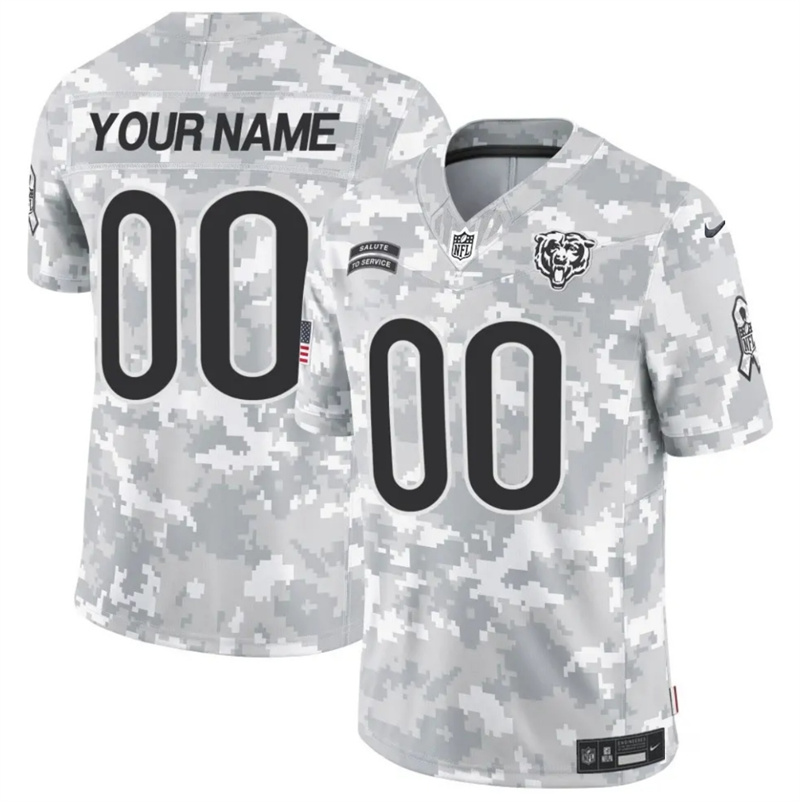 Men's Chicago Bears Active Player Custom 2024 F.U.S.E Arctic Camo Salute to Service Limited Stitched Football Jersey Men's Chicago Bears Active Player Custom 2024 F.U.S.E Arctic Camo Salute to Service Limited Stitched Football Jersey