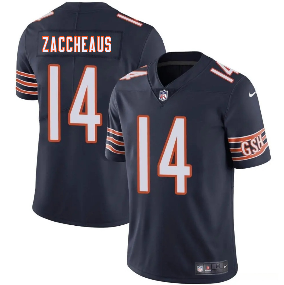 Men's Chicago Bears #14 Olamide Zaccheaus Navy 2025 Vapor Stitched Football Jersey Men's Chicago Bears #14 Olamide Zaccheaus Navy 2025 Vapor Stitched Football Jersey