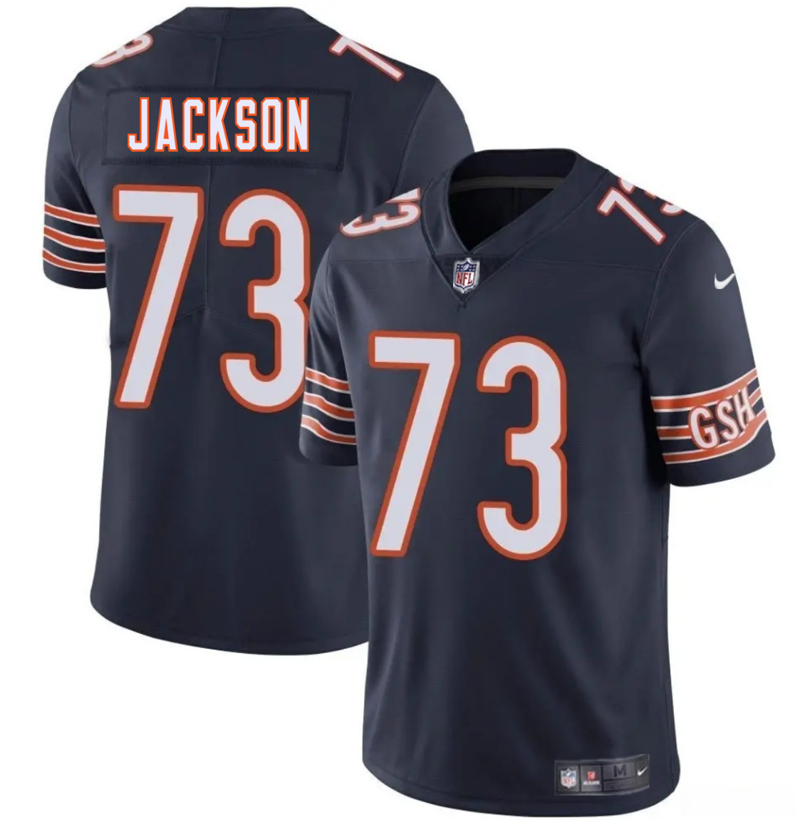 Men's Chicago Bears #73 Jonah Jackson Navy 2025 Vapor Stitched Football Jersey Men's Chicago Bears #73 Jonah Jackson Navy 2025 Vapor Stitched Football Jersey