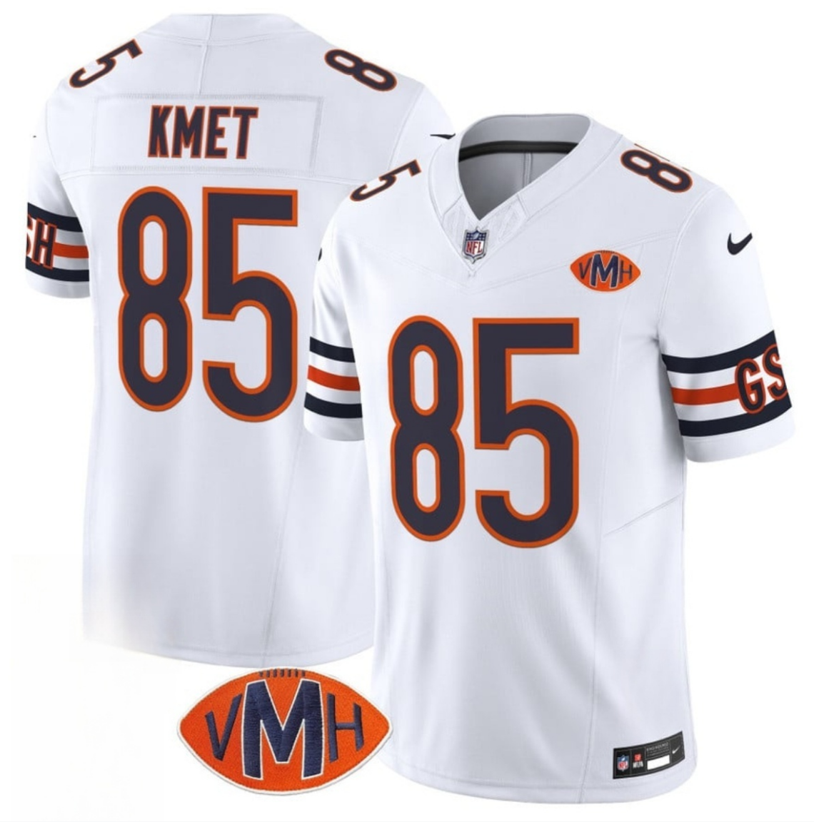 Men's Chicago Bears #85 Cole Kmet Navy 2025 F.U.S.E. With VMH Patch Vapor Untouchable Limited Stitched Football Jersey