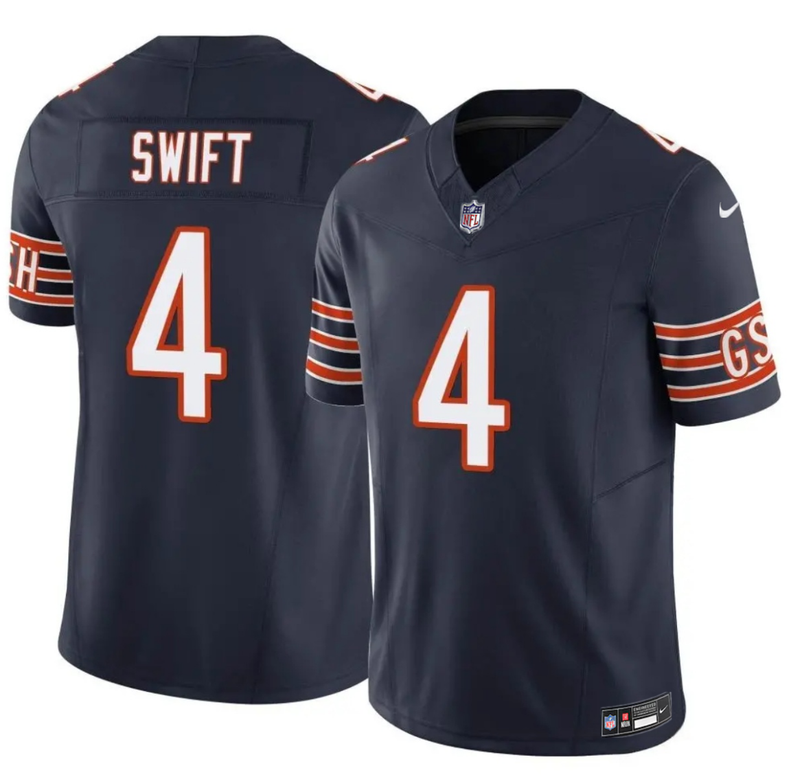 Men's Chicago Bears #4 D'Andre Swift Navy 2025 F.U.S.E. Vapor Untouchable Limited Stitched Football Jersey Men's Chicago Bears #4 D'Andre Swift Navy 2025 F.U.S.E. Vapor Untouchable Limited Stitched Football Jersey