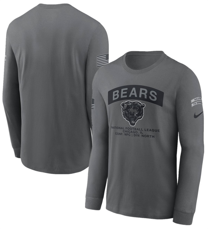 Men's Chicago Bears Gray 2026 Salute to Service Long Sleeve T-Shirt