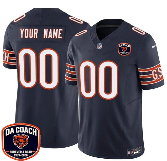 Men's Chicago Bears Active Player Custom Navy F.U.S.E. 2026 With ''Da Coach'' Patch Limited Stitched Football Jersey