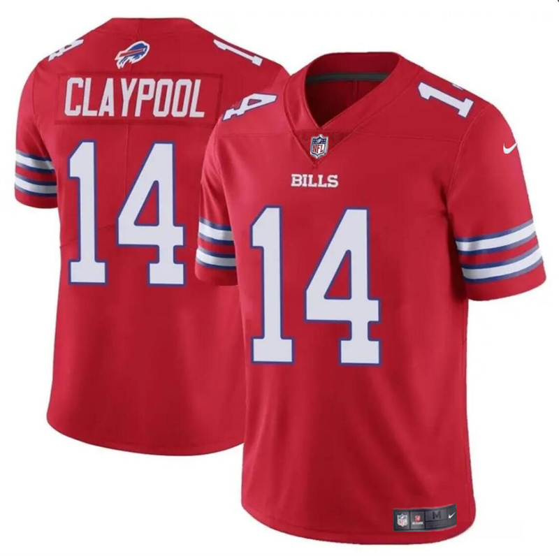 Men's Buffalo Bills #14 Chase Claypool Red 2024 Vapor Untouchable Limited Stitched Football Jersey