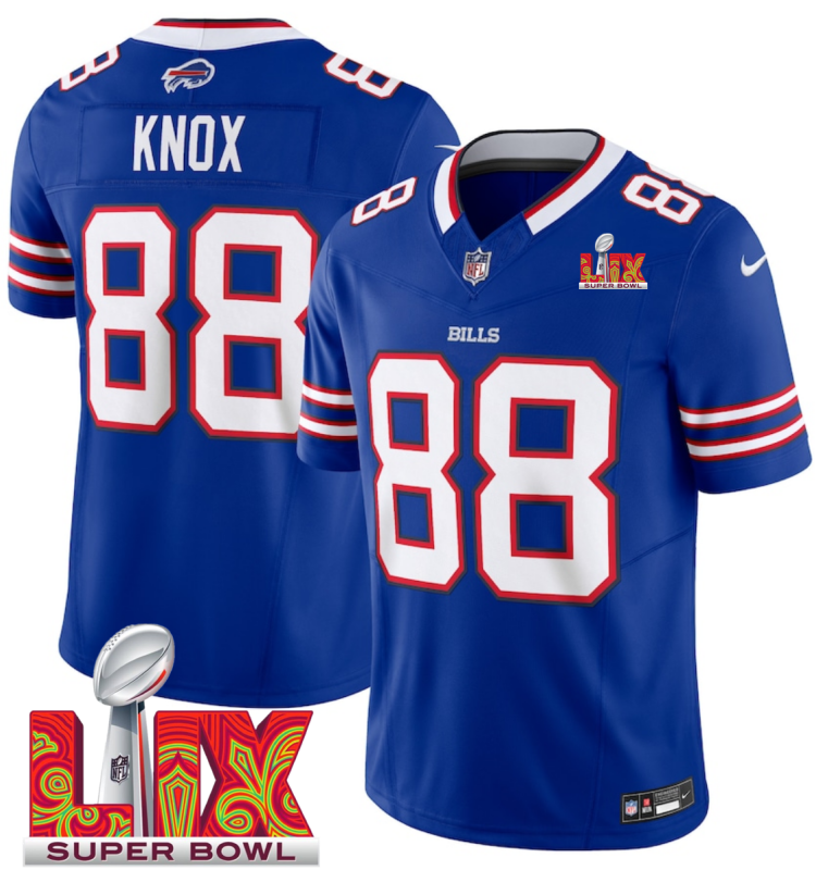 Men's Buffalo Bills #88 Dawson Knox Royal F.U.S.E. 24/25 Super Bowl LIX Vapor Untouchable Limited Stitched Football Jersey