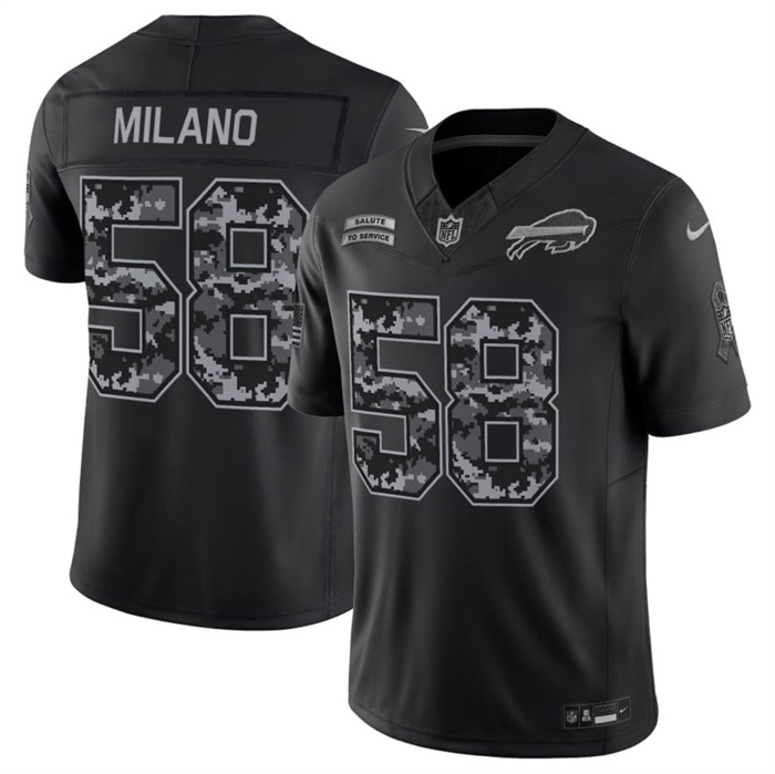 Men's Buffalo Bills #58 Matt Milano Black F.U.S.E. 2026 Salute to Service Limited Stitched Football Jersey