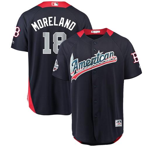 Red Sox #18 Mitch Moreland Navy Blue 2018 All-Star American League Stitched MLB Jersey