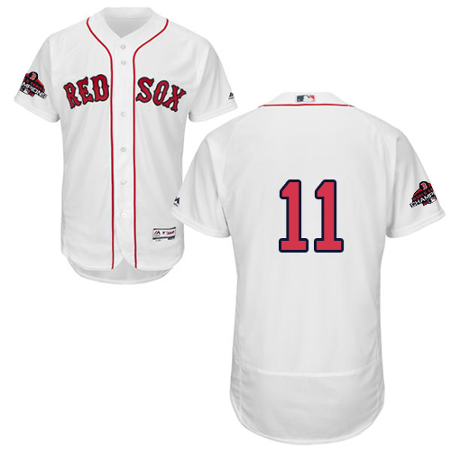 Red Sox #11 Rafael Devers White Flexbase Authentic Collection 2018 World Series Champions Stitched MLB Jersey