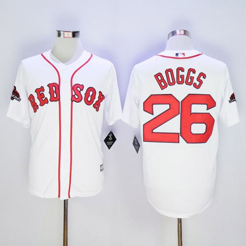 Red Sox #26 Wade Boggs White New Cool Base 2018 World Series Champions Stitched MLB Jersey