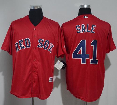 Red Sox #41 Chris Sale Red New Cool Base Stitched MLB Jersey