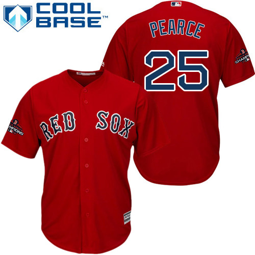 Red Sox #25 Steve Pearce Red New Cool Base 2018 World Series Champions Stitched MLB Jersey