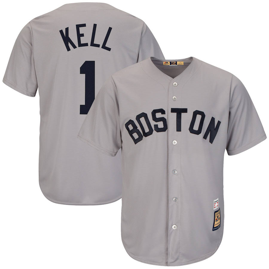 Boston Red Sox #1 George Kell Majestic Cooperstown Collection Cool Base Player Jersey Gray