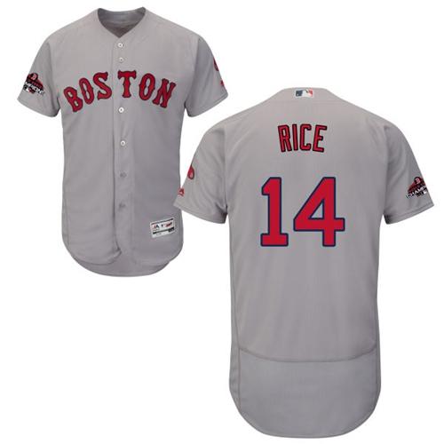 Red Sox #14 Jim Rice Grey Flexbase Authentic Collection 2018 World Series Champions Stitched MLB Jersey