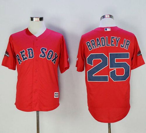 Red Sox #25 Jackie Bradley Jr Red New Cool Base 2018 World Series Champions Stitched MLB Jersey