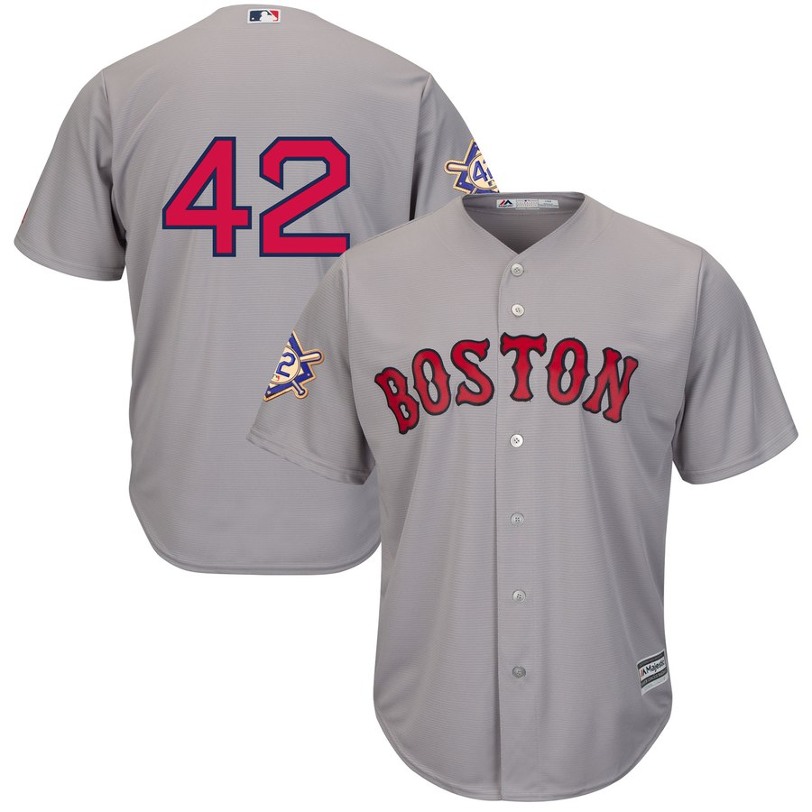 Boston Red Sox #42 Majestic 2019 Jackie Robinson Day Official Cool Base Jersey Gray