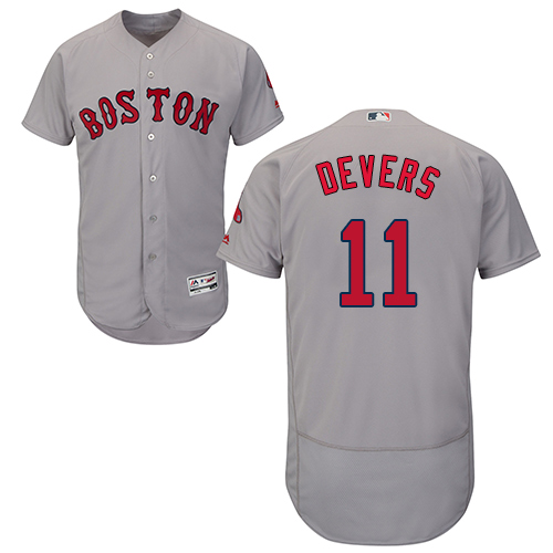 Red Sox #11 Rafael Devers Grey Flexbase Authentic Collection Stitched MLB Jersey