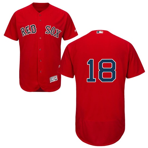 Red Sox #18 Mitch Moreland Red Flexbase Authentic Collection Stitched MLB Jersey