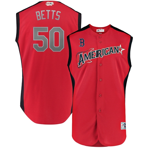 Red Sox #50 Mookie Betts Red 2019 All-Star American League Stitched MLB Jersey