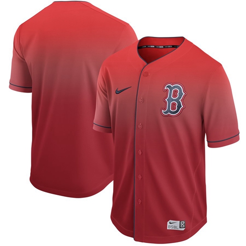 Nike Red Sox Blank Red Fade Authentic Stitched MLB Jersey