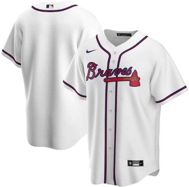 Men's Atlanta Braves Blank White MLB Cool Base Stitched Jersey
