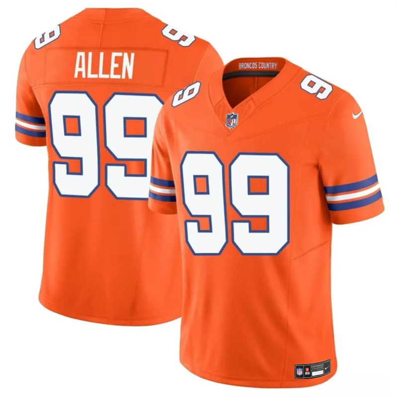 Men's Denver Broncos #99 Zach Allen Orange F.U.S.E. Mile High Collection 1977 Throwback Vapor Limited Stitched Football Jersey Men's Denver Broncos #99 Zach Allen Orange F.U.S.E. Mile High Collection 1977 Throwback Vapor Limited Stitched Football Jersey
