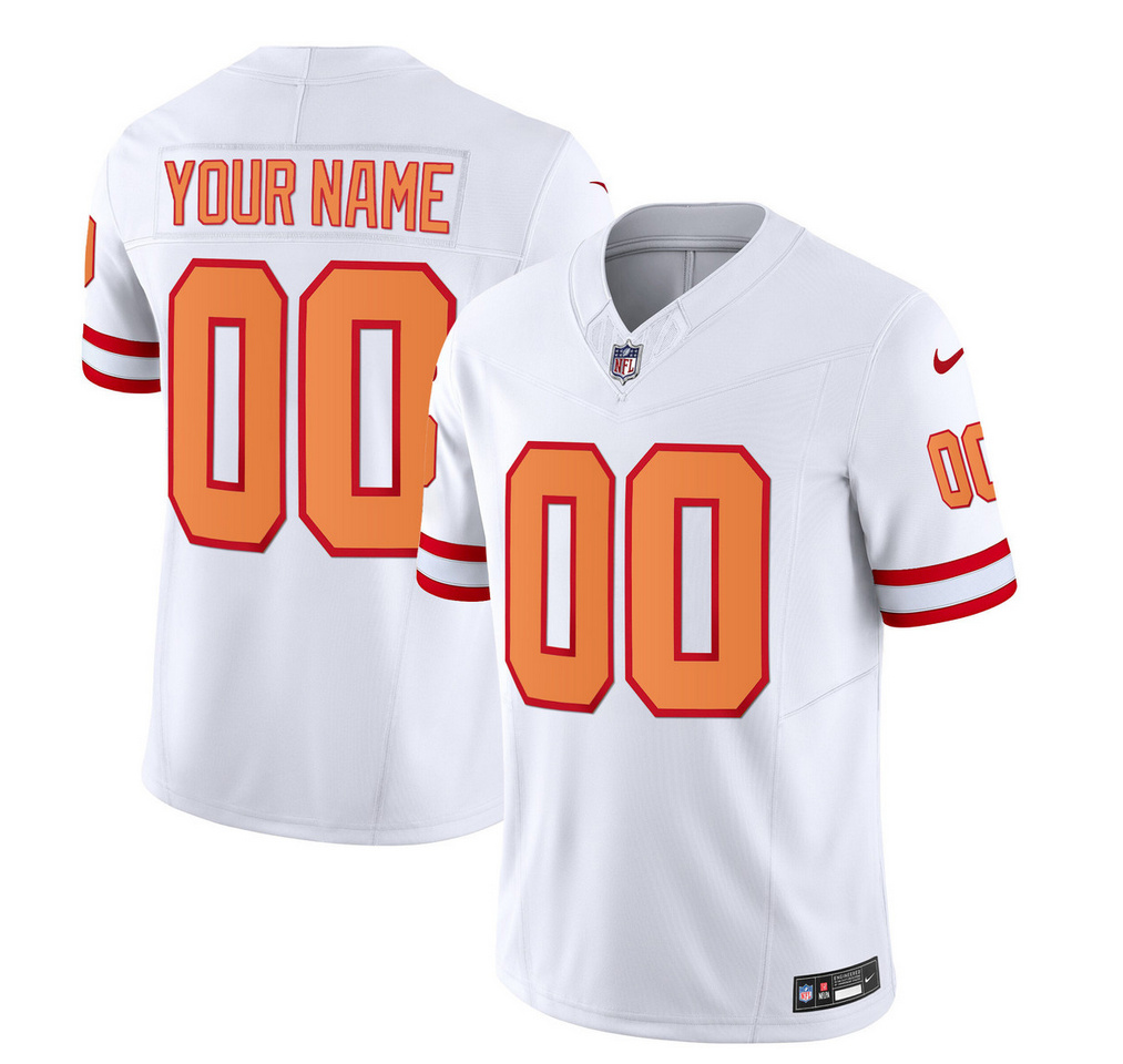 Men's Tampa Bay Buccaneers Active Player Custom 2023 F.U.S.E. White Throwback Limited Stitched Jersey Men's Tampa Bay Buccaneers Active Player Custom 2023 F.U.S.E. White Throwback Limited Stitched Jersey