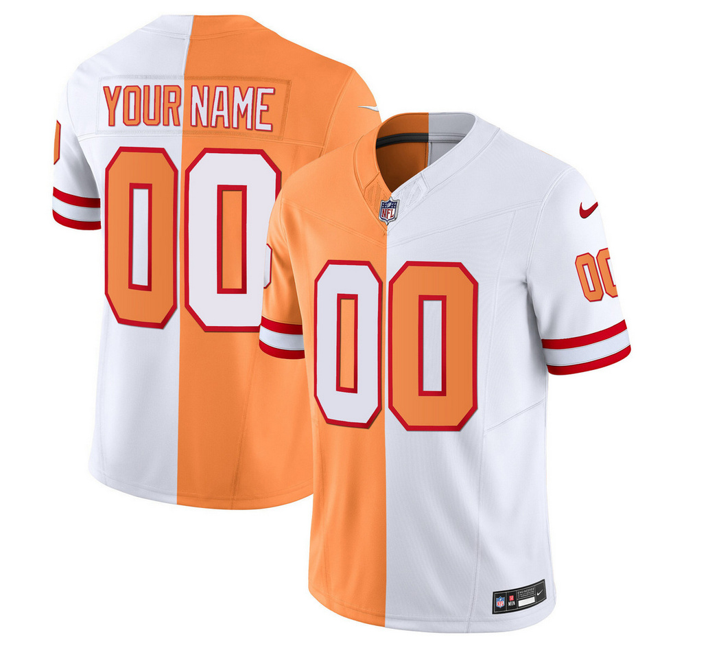 Men's Tampa Bay Buccaneers Active Player Custom 2023 F.U.S.E.White/Gold Split Throwback Limited Stitched Jersey