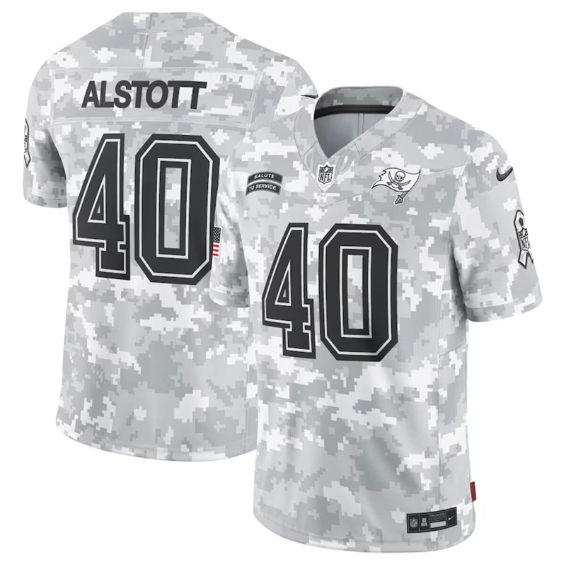 Men's Tampa Bay Buccaneers #40 Mike Alstott 2024 F.U.S.E Arctic Camo Salute to Service Limited Stitched Football Jersey Men's Tampa Bay Buccaneers #40 Mike Alstott 2024 F.U.S.E Arctic Camo Salute to Service Limited Stitched Football Jersey