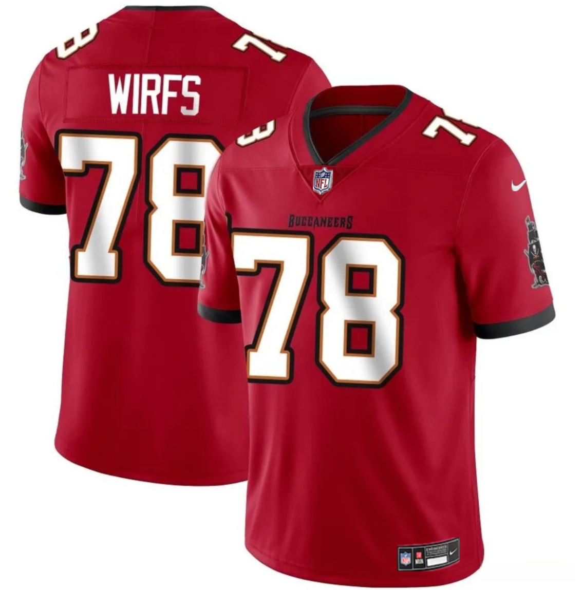Men's Tampa Bay Buccaneers #78 Tristan Wirfs Red 2025 Vapor Limited Stitched Jersey Men's Tampa Bay Buccaneers #78 Tristan Wirfs Red 2025 Vapor Limited Stitched Jersey