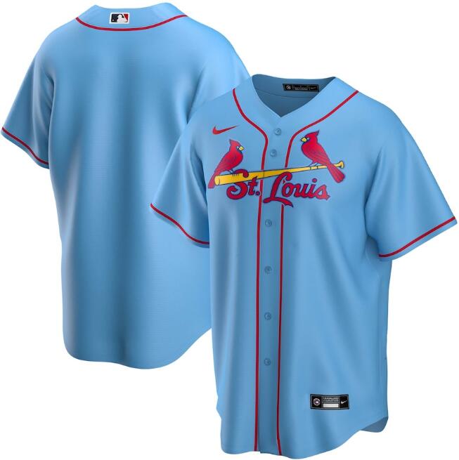 Men's St. Louis Cardinals Blank Blue MLB Cool Base Stitched Jersey
