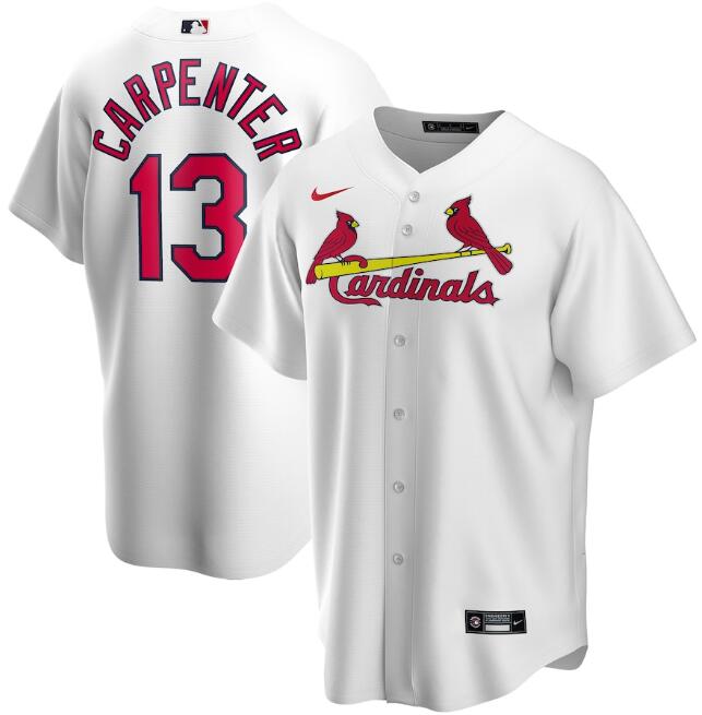 Men's St. Louis Cardinals #13 Matt Carpenter White MLB Cool Base Stitched Jersey