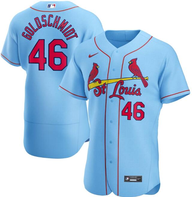 Men's St. Louis Cardinals #46 Paul Goldschmidt Blue MLB Flex Base Stitched Jersey