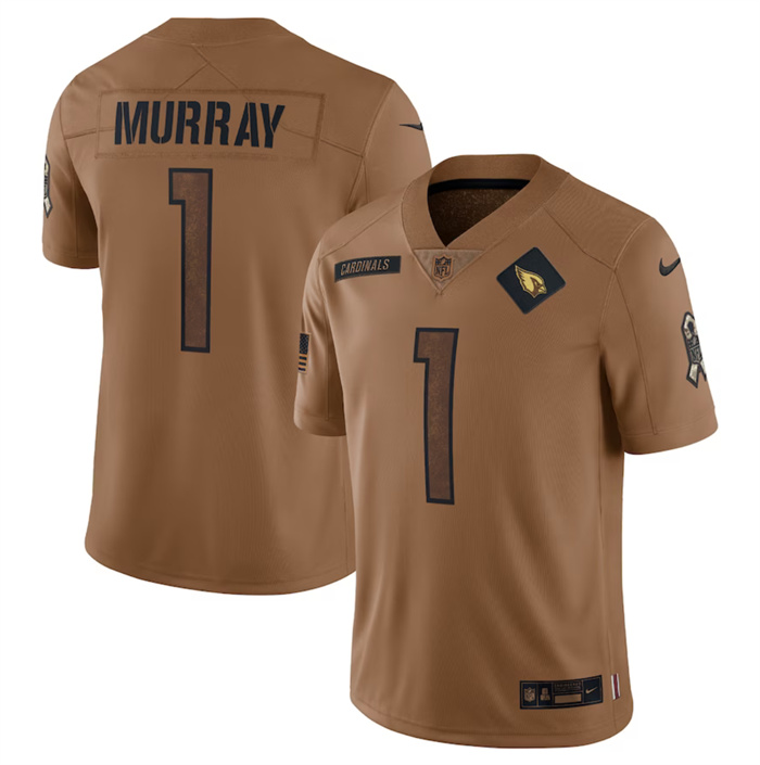 Men's Arizona Cardinals #1 Kyler Murray 2023 Brown Salute To Service Limited Football Jersey