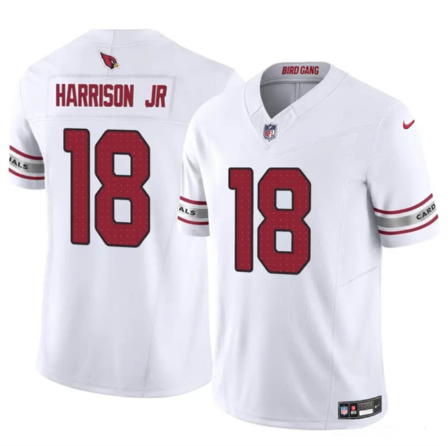 Men's Arizona Cardinals #18 Marvin Harrison Jr White 2024 Draft F.U.S.E. Vapor Untouchable Limited Stitched Football Jersey