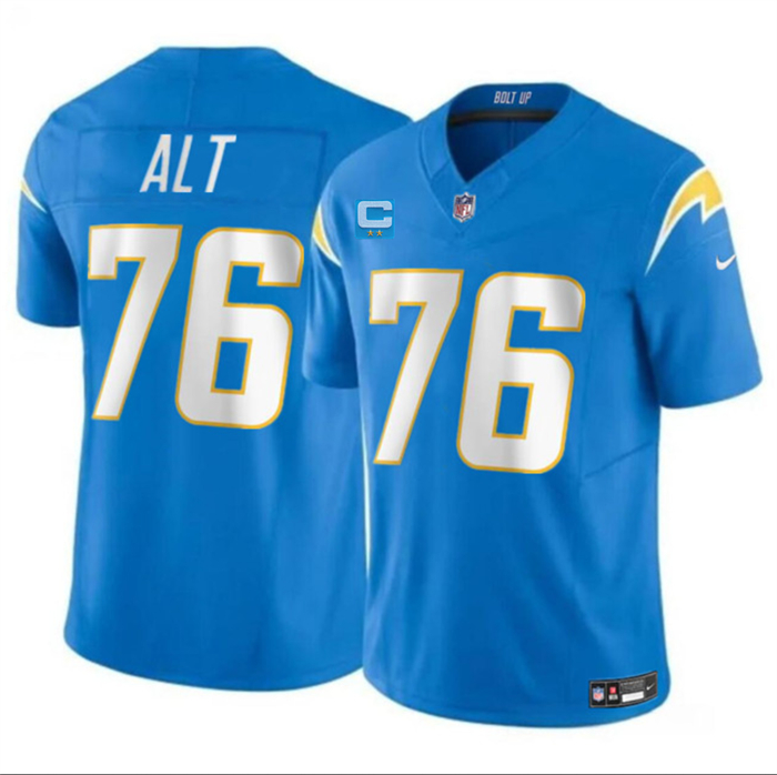 Men's Los Angeles Chargers #76 Joe Alt Blue 2026 F.U.S.E. 2-Star C Patch Vapor Limited Stitched Football Jersey