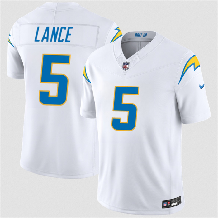 Men's Los Angeles Chargers #5 Trey Lance White 2026 F.U.S.E. Vapor Limited Stitched Football Jersey