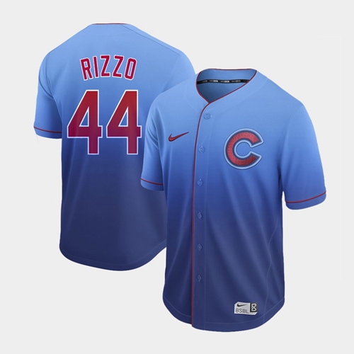 Nike Cubs #44 Anthony Rizzo Royal Fade Authentic Stitched MLB Jersey